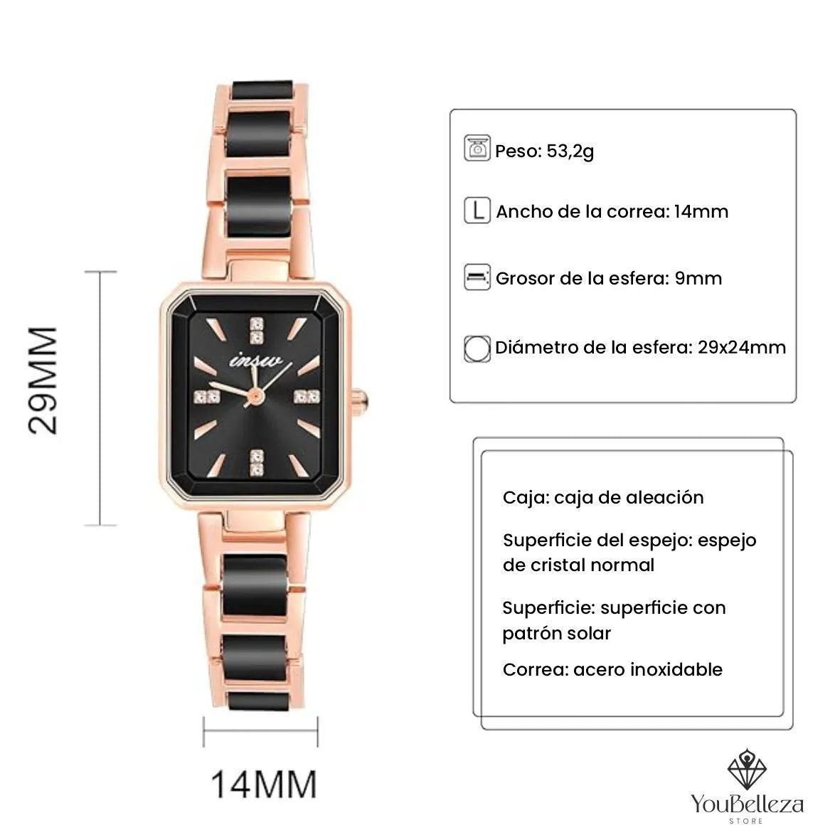 Elegancia Cuadrada: Reloj de pulsera para mujer